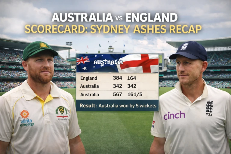 australian men’s cricket team vs england cricket team match scorecard