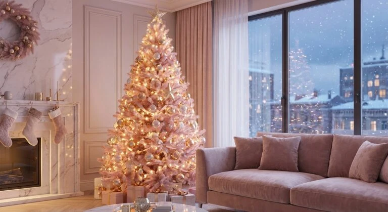 pink christmas tree